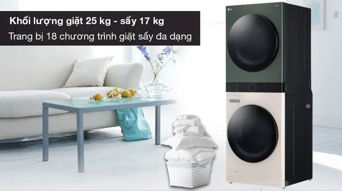 Khối lượng giặt sấy lớn